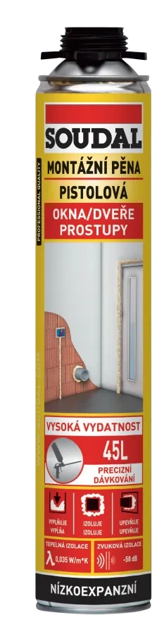 Soudal montážna pena pištoľová nízkoexpanzná 750ml