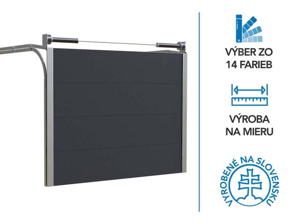 Sekčná garážová brána ETILA SILENT | hladký panel | bežné farby