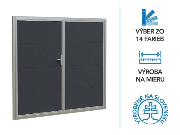 Dvojkrídlová garážová brána ETILA WIND | hladký panel | bežné farby
