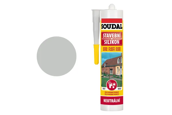 SOUDAL Stavebný silikón, šedý, 300ml
